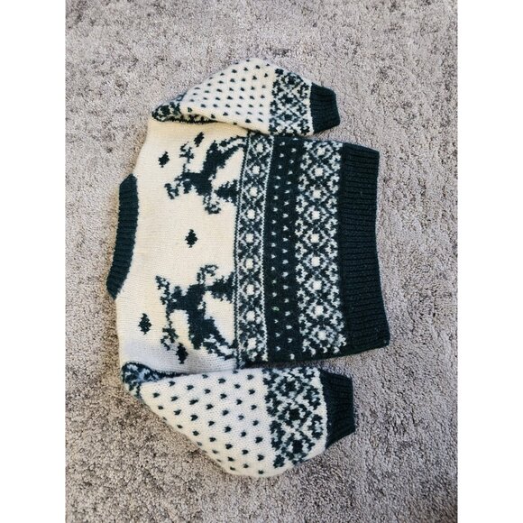 One Of A Kind By Shirley Duffy VTG Handmade Kids Sweater Size 4-5 Virgin Wool - Picture 5 of 5
